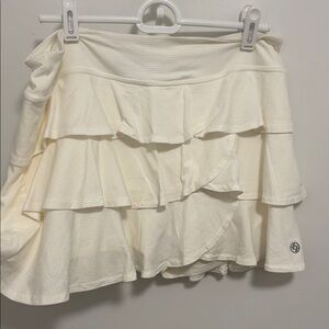 Lija White Layered Skirt with Built in Shorts  Size M